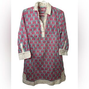 Tizzie Vibrant Pink and Teal Zebra Tunic Dress NWOT